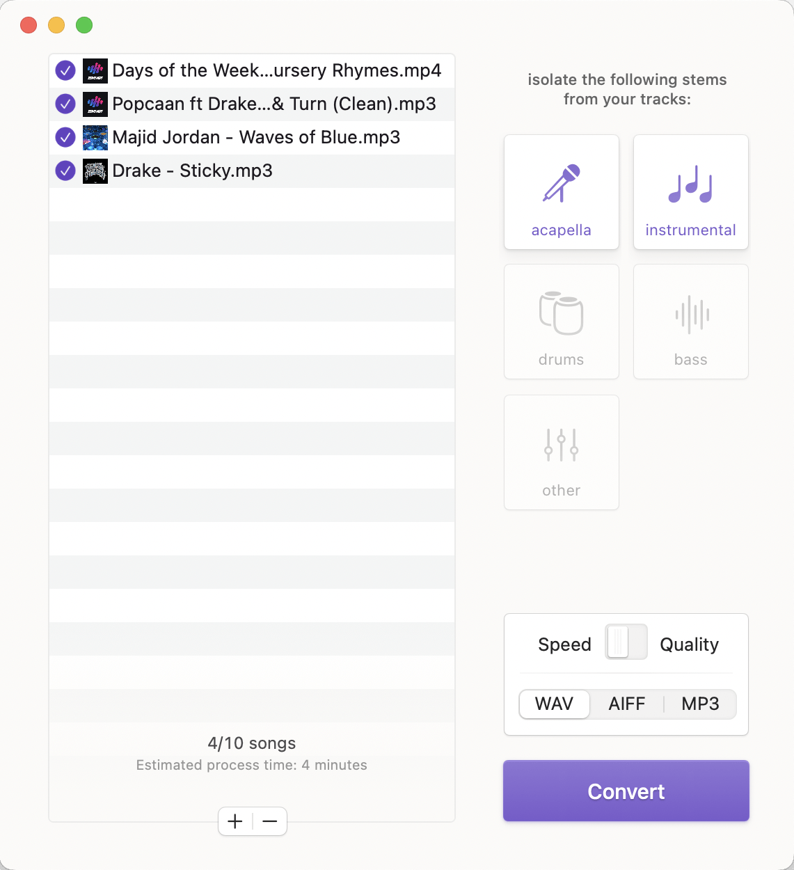 Stem separation software